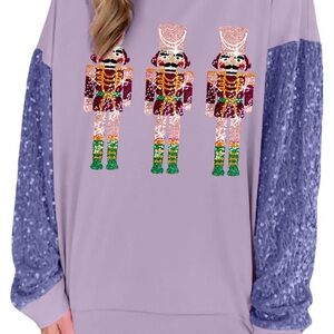 Queen of nutcrackers sweater/sweatshirt, sparkles, Christmas Sequins
